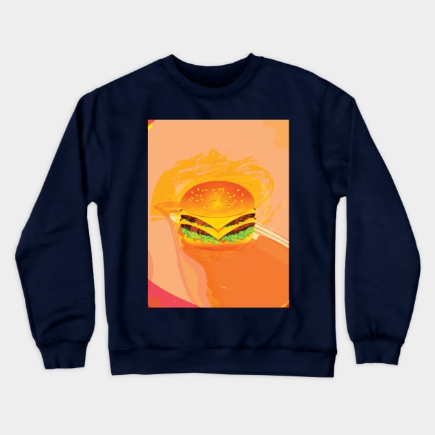 Vintage Burger Crewneck Sweatshirt by Salma Ismail